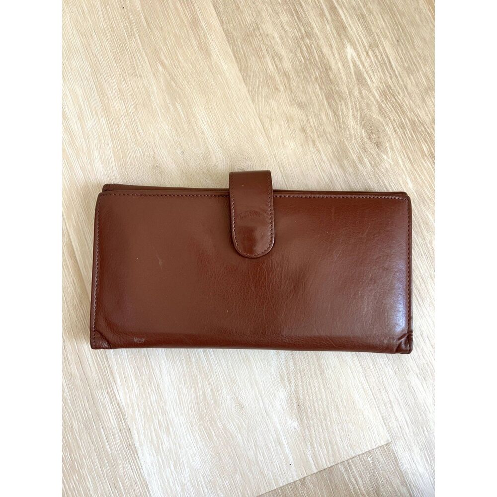 Vintage Nova Genuine Brown Leather Envelope Wallet Women's